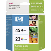 HP 45/23 (C8790BN) Black/Tricolor Ink Cartridges, 2/Pack