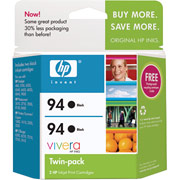 HP 94 (C9350BN) Black Ink Cartridges, 2/Pack