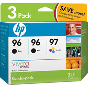 HP 96/96/97 Black/Tricolor Ink Cartridges, 3/Pack