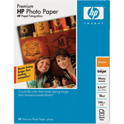 HP Premium Photo Paper, 8 1/2" x 11", Glossy, 50/Pack