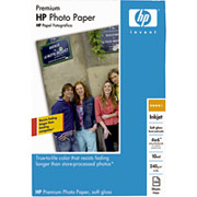 HP Premium Photo Papers, 4" x 6", Soft Gloss, 100/Pack