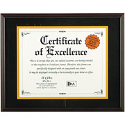 Hardwood Document/Certificate Frame with Mat, Mahogany