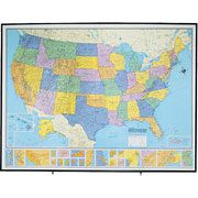 Heritage  American Map U.S. Wall Map, Black Metal Frame