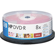 Hewlett-Packard 25/Pack 4.7GB DVD-R, Spindle