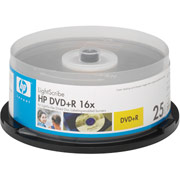 Hewlett-Packard 25/Pack 4.7GB Lightscribe DVD+R, Spindle