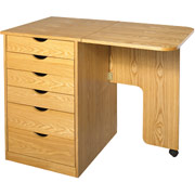 Hirsh Craft Storage Stand with 6 drawers, Medium Oak