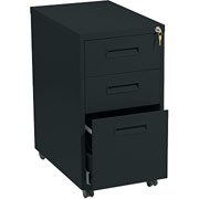 Hon 1600 Mobile File Cabinet, 3 Drawer, Black, 28"H x 15"W x 23"D