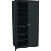 Hon Industrial-Grade, 6 Shelf Assembled Storage Cabinets, 72"H x 36"W x 24"D, Black