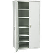 Hon Industrial-Grade, 6 Shelf Assembled Storage Cabinets, 72"H x 36"W x 24"D, Light Gray