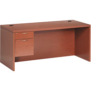 Hon Valido 66" Left Single Pedestal Desk, Bourbon Cherry