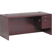 Hon Valido 66" Right Single Pedestal Desk, Mahogany