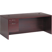 Hon Valido 72" Left Single Pedestal Desk, Mahogany