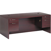Hon Valido 72" Rectangular-Top Double Pedestal Desk, Mahogany