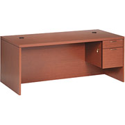 Hon Valido 72" Right Single Pedestal Desk, Bourbon Cherry