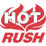 "Hot Rush" Shipping Label, 4" x 4"