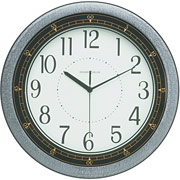 Howard Miller 13" Round Pewter Finish Round Wall Clock, White