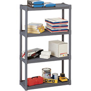 Iceberg 4 Shelf Rough n Ready Storage Shelving, Charcoal, 54"H X 32"W X 13"D