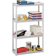 Iceberg 4 Shelf Rough n Ready Storage Shelving, Platinum, 54"H X 32"W X 13"D