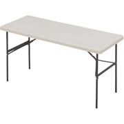 Iceberg Heavy-Duty Commercial-Grade Resin 4' Folding Table, Charcoal