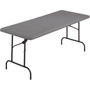 Iceberg Heavy-Duty Commercial-Grade Resin 5' Folding Table, Charcoal