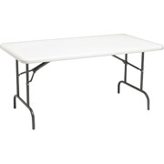 Iceberg Heavy-Duty Commercial-Grade Resin 5' Folding Table, Platinum