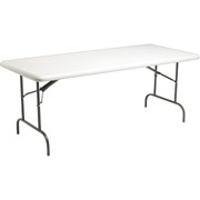 Iceberg Heavy-Duty Commercial Resin 6' Folding Table, Platinum