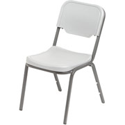 Iceberg Rough "N" Ready Stack Chairs, 4/Pack, Platinum