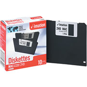 Imation 10/Pack 1.44MB Floppy Diskettes, Macintosh Formatted