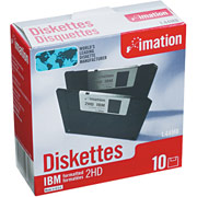 Imation 10/Pack 1.44MB Floppy Diskettes, PC Formatted