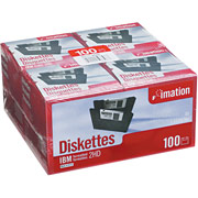 Imation 100/Pack 1.44MB Floppy Diskettes, PC Formatted