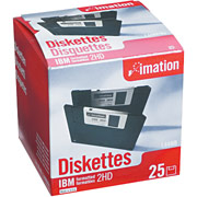 Imation 25/Pack 1.44MB Floppy Diskettes, PC Formatted