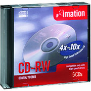 Imation 5/Pack 650MB CD-RW, Jewel Cases
