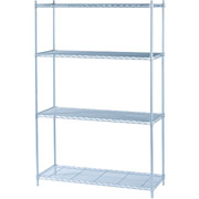 Industrial Wire Shelving, Gray, 72"H x 48"W x 18"D