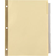 Insertable Big Tab Dividers with Buff Paper, Clear, 5-Tab
