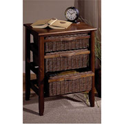 Integra 3-Drawer Chest, Pine Rattan Series, Espresso