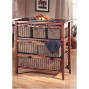 Integra 6-Drawer Chest, Pine Rattan Series, Honey