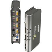 Iogear MiniView Extreme Multimedia KVMP Switch w/Cables, 4 port