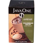 Java One Single Cup Coffee Pods, Columbian Decaffeinated