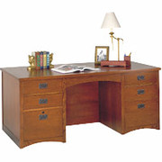 Kathy Ireland Office by Martin California Bungalow Double Pedestal Executive Desk