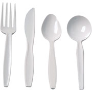 Kitchen Cutlery, Plastic Soup Spoons,  100/Pack