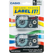 Labeling Tape, 3/8, Black on Silver