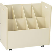 Laminate Mobile Roll File, 8-7" x 7" Bins, White, 29 1/8"Hx 30 1/8"W x 15 3/4"D