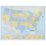 Laminated U.S. Wall Map