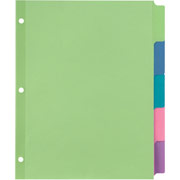 Large Tab Writable Dividers, 5 Tab Set, Multicolor