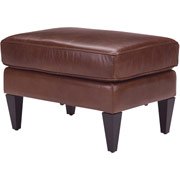 Loft Goods Audrey Collection Leather Ottoman, Vintage Oak