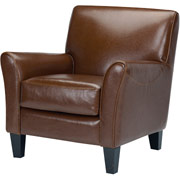 Loft Goods Cary Collection Leather Club Chair, Coffee