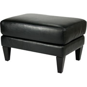 Loft Goods Grace Collection Leather Ottoman, Raven