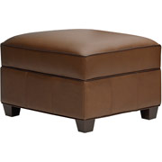 Loft Goods Jay Collection, Leather Ottoman, Wash-Off-Brown