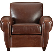 Loft Goods Miguel Collection, Leather Club Chair, Coffee