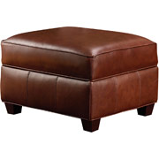 Loft Goods Miguel Collection, Leather Ottoman, Coffee